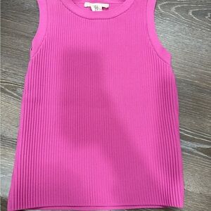 Pink Ribbed Sleeveless Top